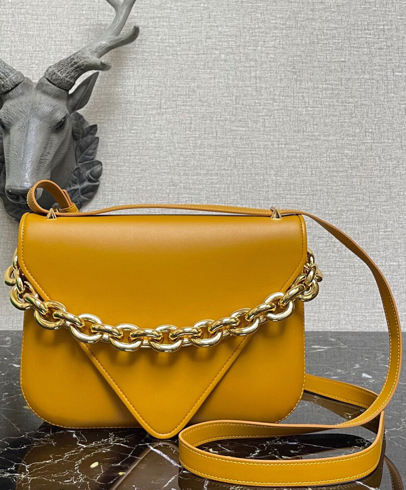 Bottega Veneta Mount Leather Envelope Bag Yellow